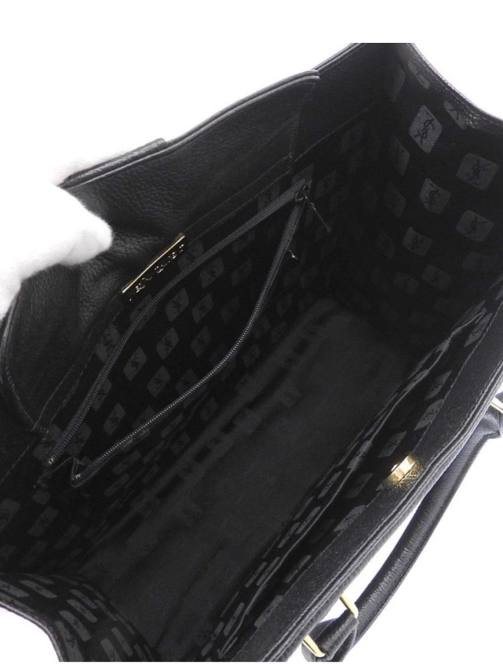 Vintage Yves Saint Laurent Black Leather Tote - Picture 10 of 11
